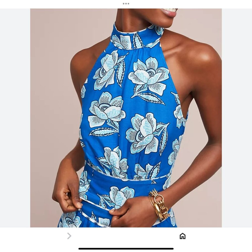 Anthropologie Maeve Blue Floral Tank top